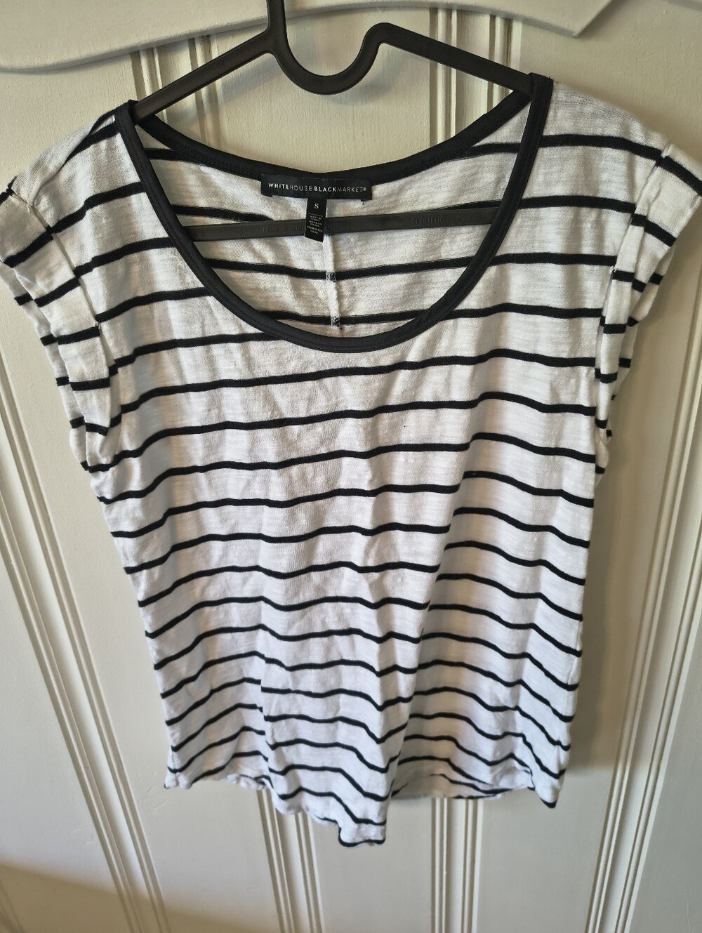 White House Black Market Striped Short Sleeve Top